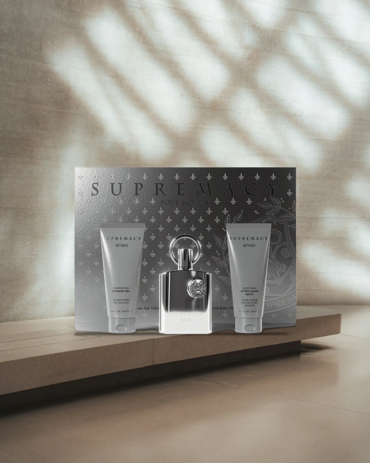 Afnan Supremacy Silver Eau de Parfum Gift Set for Men 3 Piece