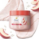 Dove Body Scrub for Visibly Silky-Smooth, Nourished Skin, White Peach & Crushed Rice with ¼ Moisturizing Cream 425g