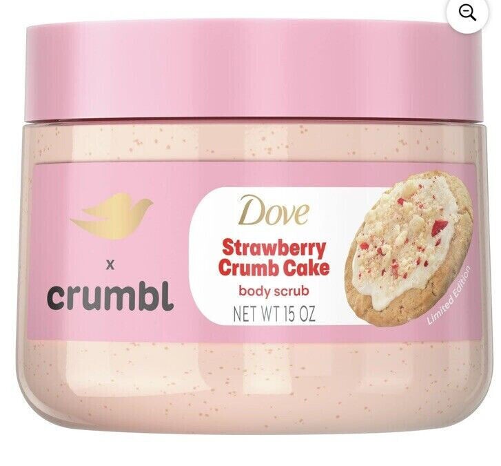 Dove Crumbl Body Scrub Strawberry Crumb Cake  15 Oz