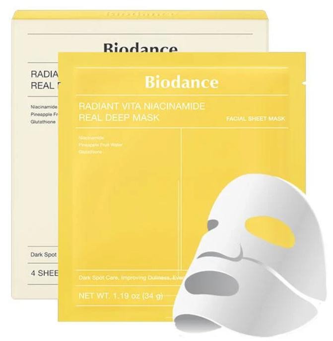 Biodance Radiant Vita Niacinamide Real Deep Mask (Box of 4 Sheets) - Official Product Image | Abdulghani Trading