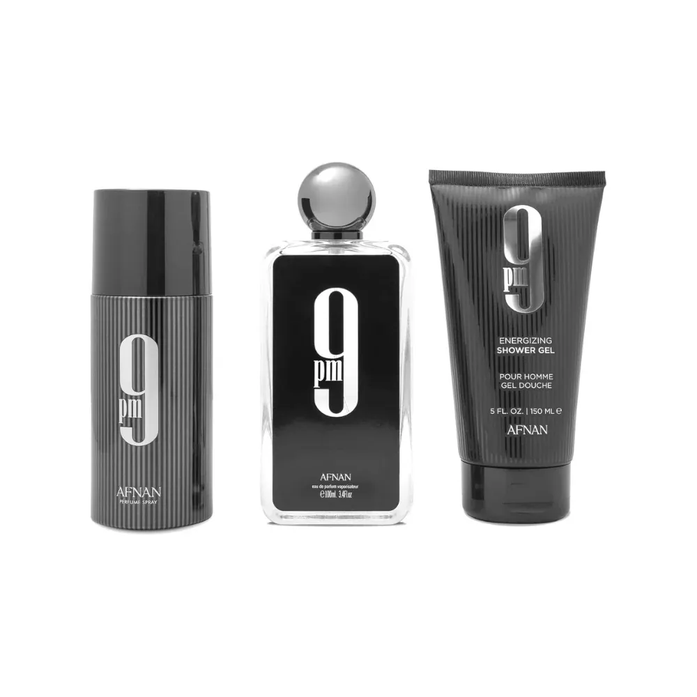 Afnan 9PM edp for Men 3 Piece Gift Set - Official Product Image | Abdulghani Trading