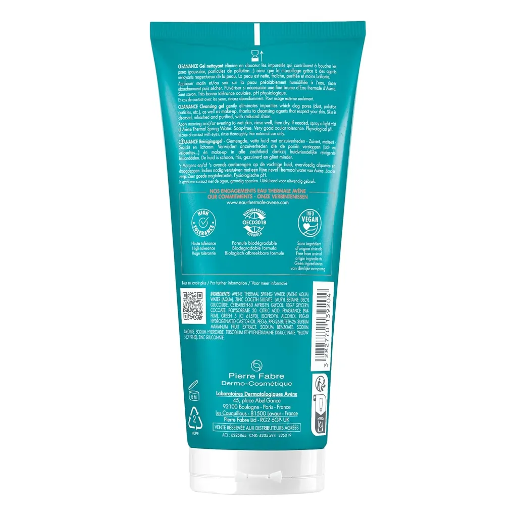 Avène Cleanance Cleansing Gel 200ml Tube - Official Product Image | Abdulghani Trading