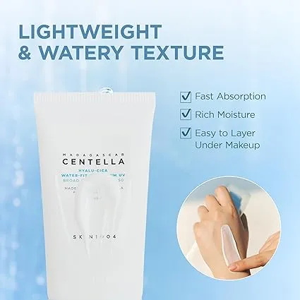 SKIN1004 Madagascar Centella Hyalu-Cica Water-Fit Sun Serum SPF50+ PA++++ 50ml - Gallery View 5 | Abdulghani Trading
