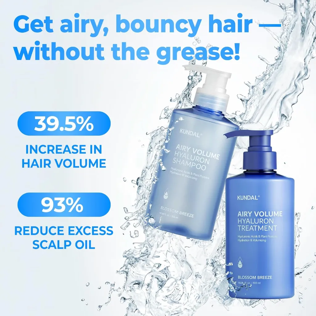 KUNDAL Airy Volume Hyaluron Hair Care Set (2x300ml) – Unisex - Official Product Image | Abdulghani Trading