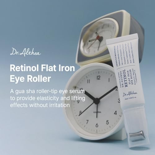 Dr.Althea Retinol Flat Iron Eye Roller | Face Lift Serum with Gua Sha Roller | Antiaging Care with Madecassoside & Centella & Hyaluronic Acid | Vegan 