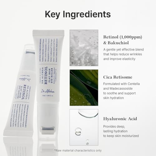 Dr.Althea Retinol Flat Iron Eye Roller | Face Lift Serum with Gua Sha Roller | Antiaging Care with Madecassoside & Centella & Hyaluronic Acid | Vegan 