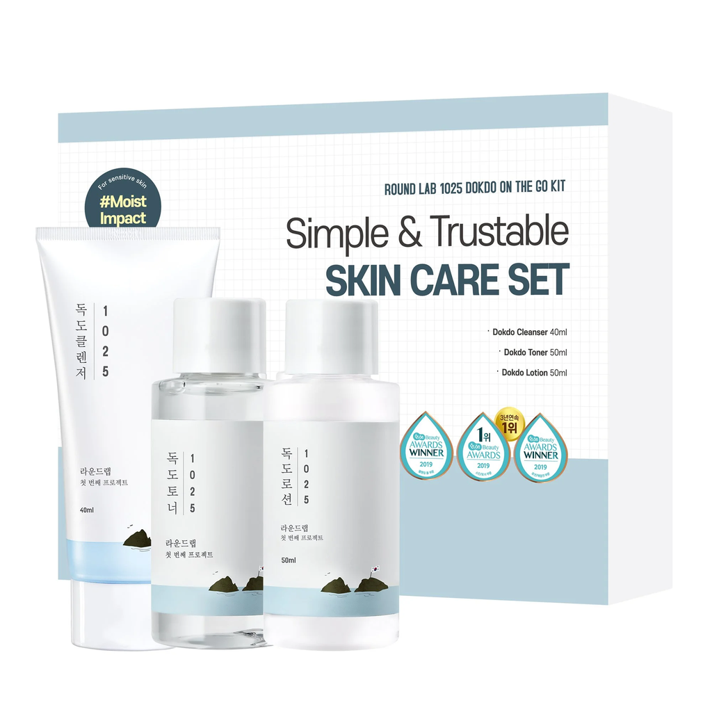 Round Lab 1025 Dokdo On The Go Kit (Cleanser 40ml + Toner 50ml + Lotion 50ml) - Official Product Image | Abdulghani Trading