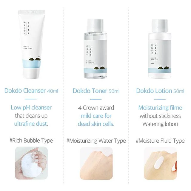 Round Lab 1025 Dokdo On The Go Kit (Cleanser 40ml + Toner 50ml + Lotion 50ml) - Gallery View 3 | Abdulghani Trading