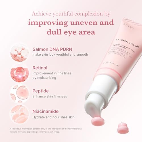 Medicube PDRN Pink Peptide Eye Serum Korean Skincare - 30ml: Cream, Unscented, Normal Skin