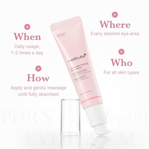 Medicube PDRN Pink Peptide Eye Serum Korean Skincare - 30ml: Cream, Unscented, Normal Skin