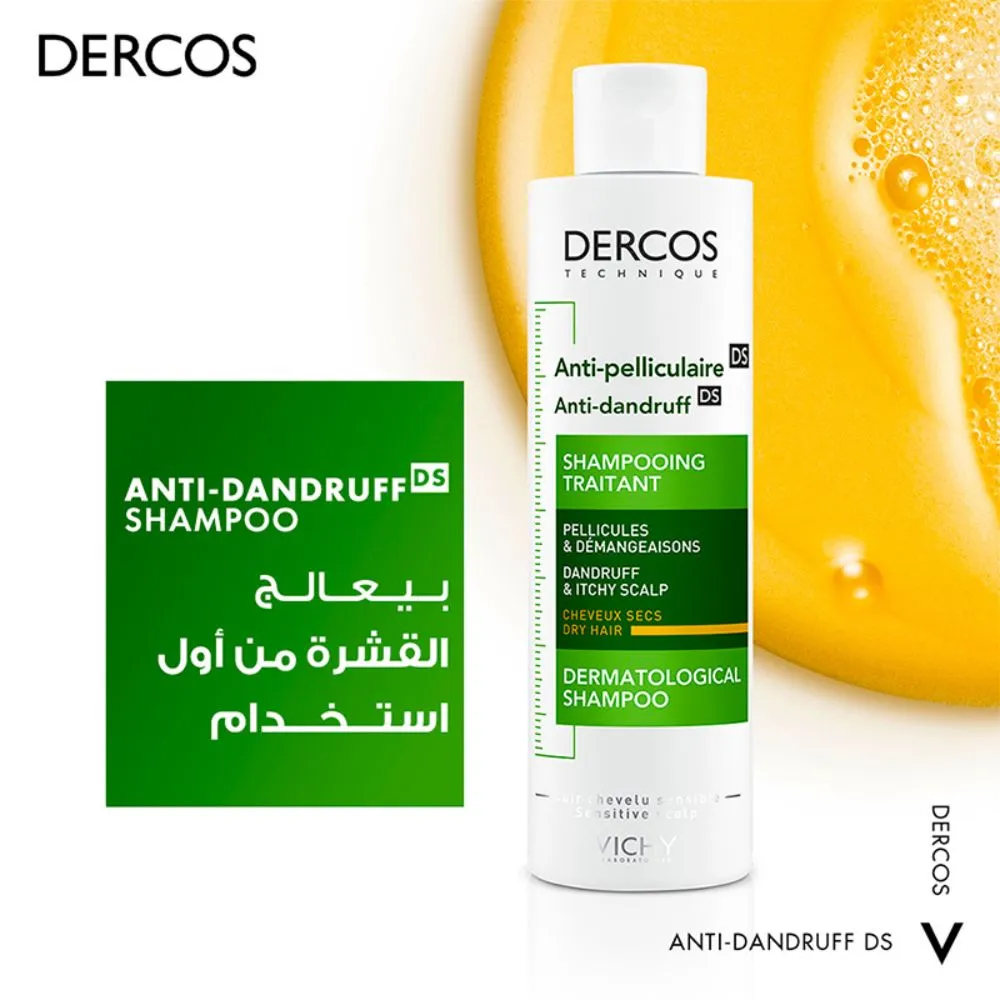 Vichy Dercos Anti-Dandruff Treatment Shampoo for Dry Hair 200ml - Official Product Image | Abdulghani Trading