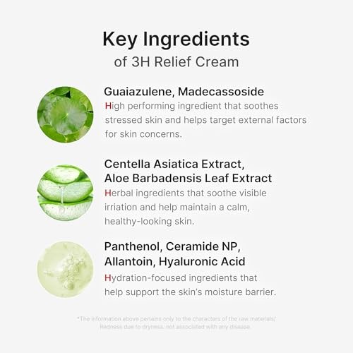 Medicube 3H Daily Relief Cream | Daily Soothing Moisturizer for All Skin Types | Lightweight Comforting Cream Ideal for Use After Spot Care | Guaiazul