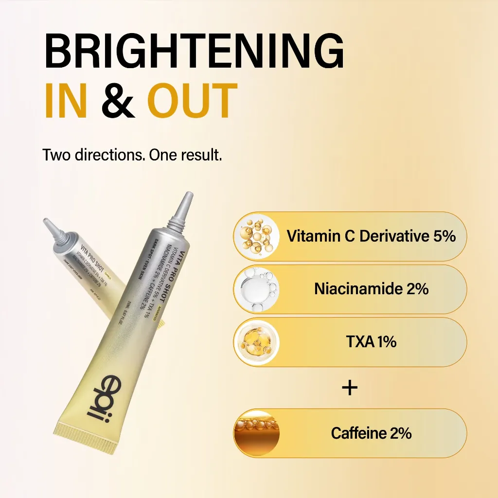 Epii Vita Pro Shot Brightening Serum (Vitamin C 5% + TXA 1% + Niacinamide 2% + Caffeine 2%) 20ml - Gallery View 2 | Abdulghani Trading