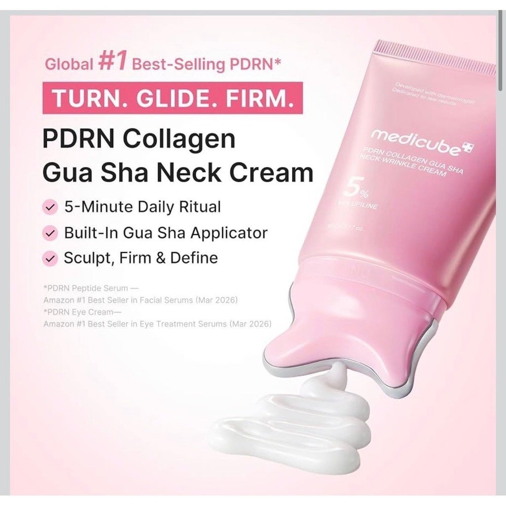 Medicube PDRN Collagen Gua Sha Neck Wrinkle Cream - 90 g - Official Product Image | Abdulghani Trading