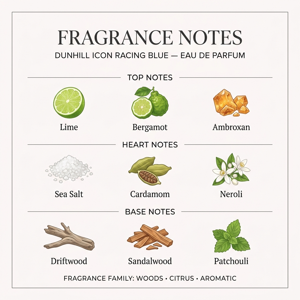 Dunhill Icon Racing Blue Eau de Parfum for Men - 100 ml - Fragrance Notes Pyramid | Abdulghani Trading