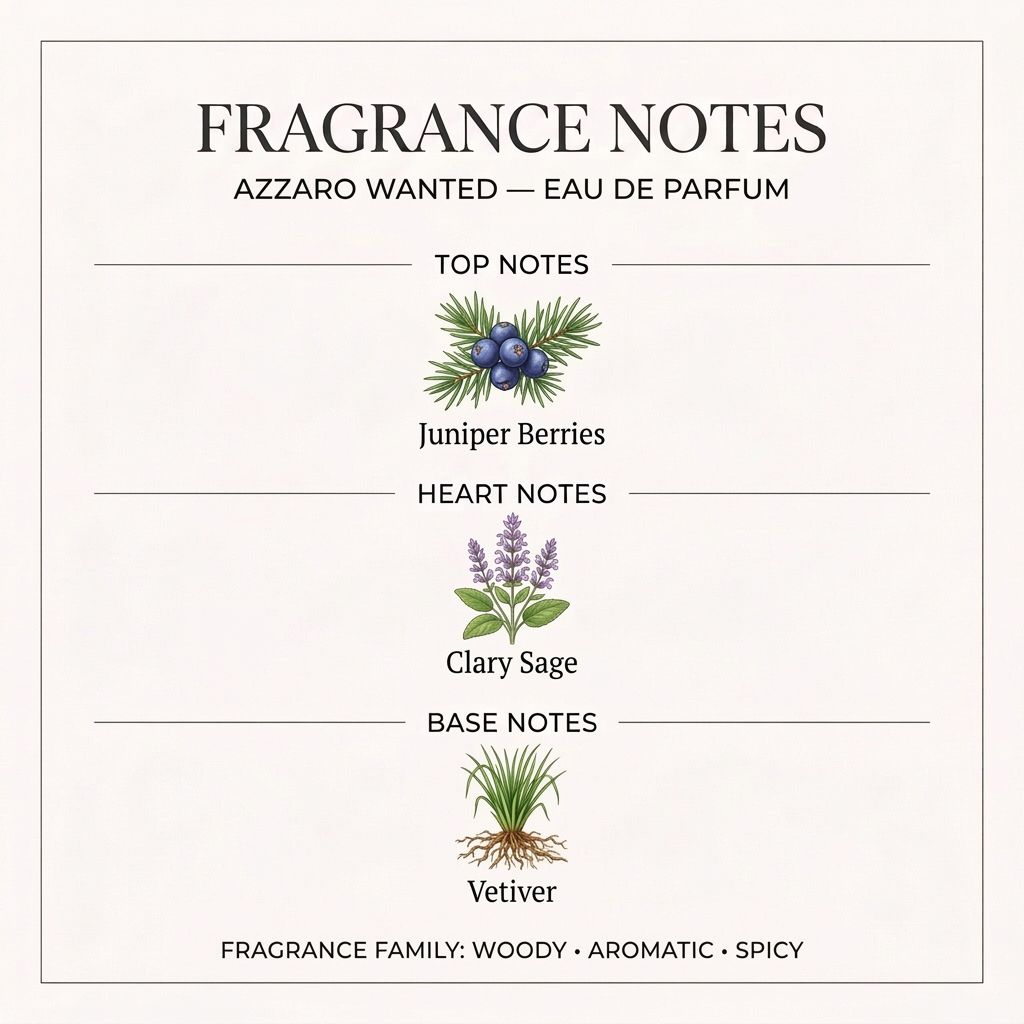 Azzaro Wanted Eau de Parfum 100ml for Men - Fragrance Notes Pyramid | Abdulghani Trading