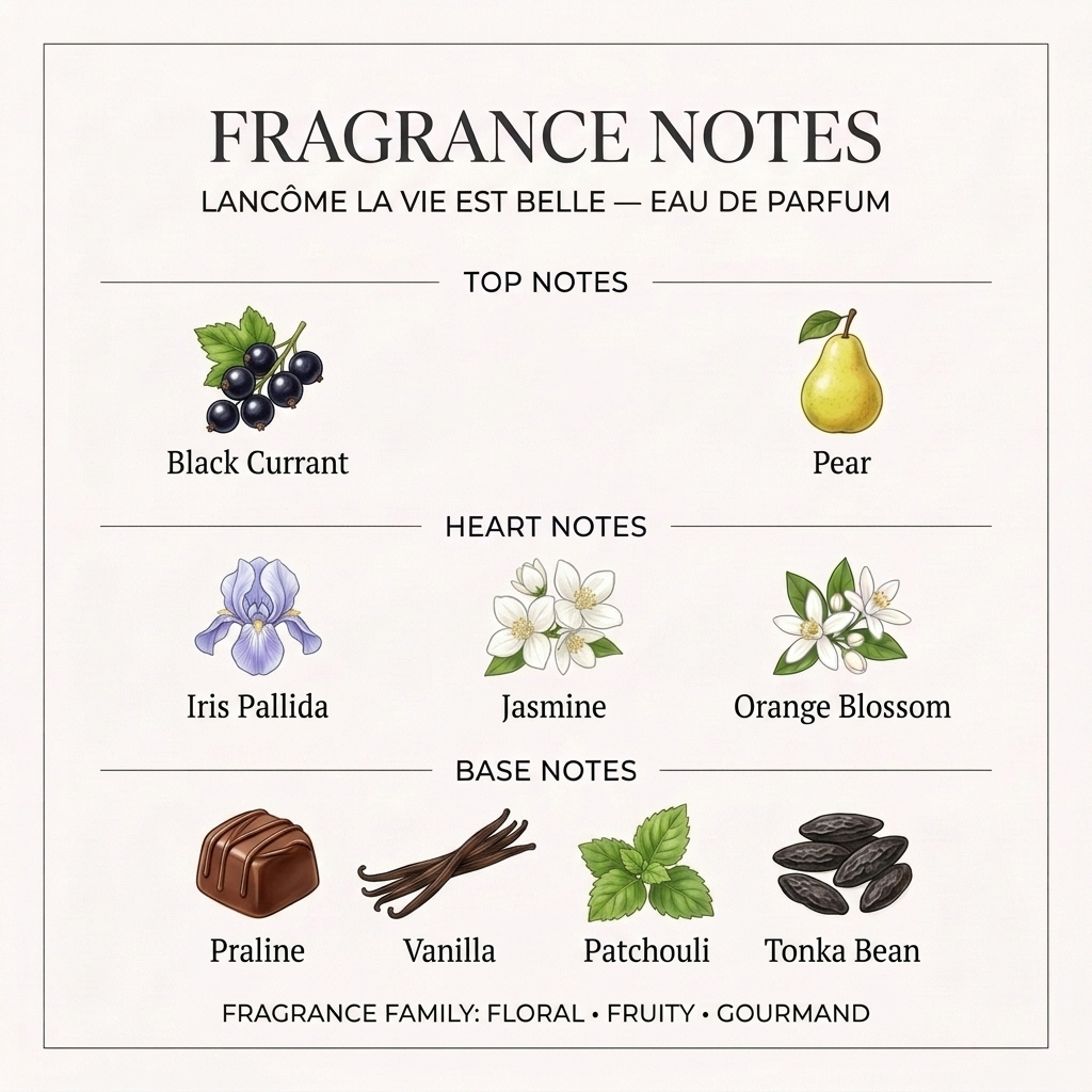 Lancome La Vie Est Belle Eau de Parfum 100ml for Women - Fragrance Notes Pyramid | Abdulghani Trading