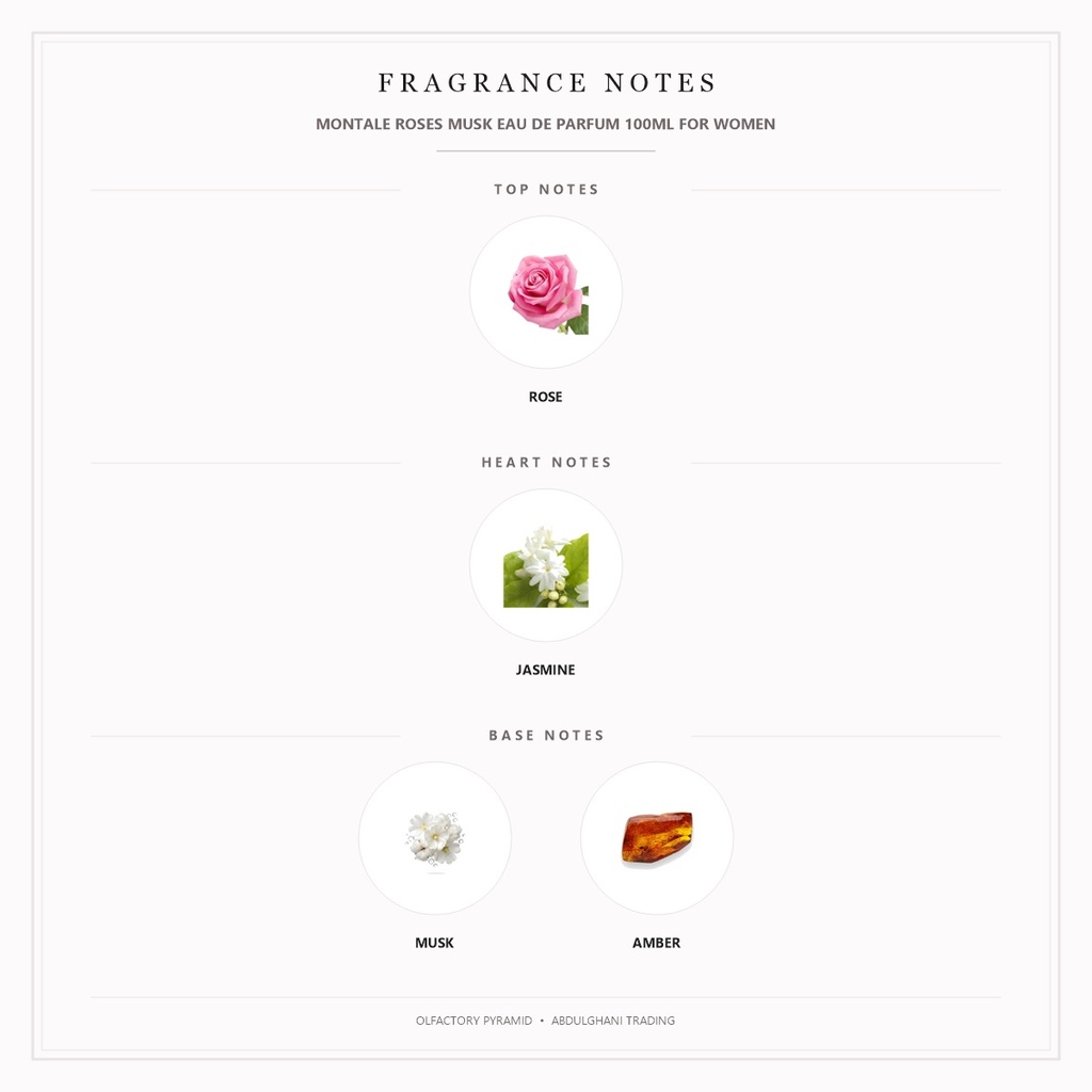 Montale Roses Musk Eau de Parfum 100ml for Women - Fragrance Notes Pyramid | Abdulghani Trading