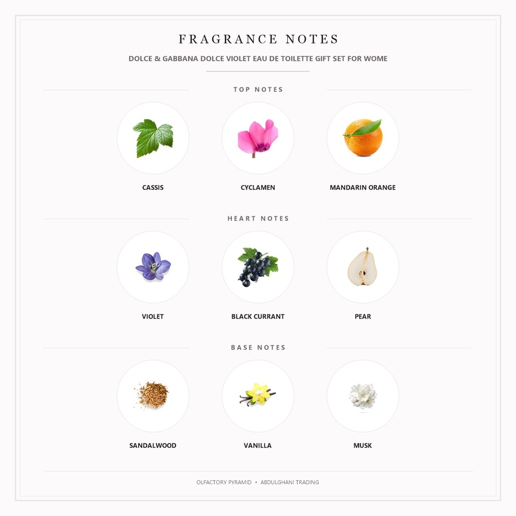 Dolce & Gabbana Dolce Violet Eau de Toilette Gift Set for Women (75ml + 10ml) - Fragrance Notes Pyramid | Abdulghani Trading