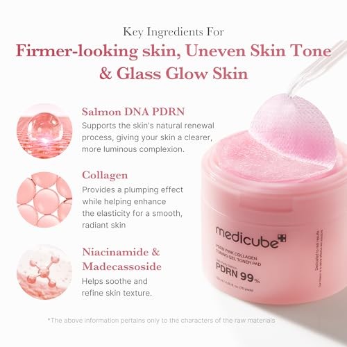 Medicube PDRN Pink Collagen Toning Gel Toner Pad 70 Pcs
