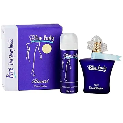 [9-935] Rasasi Blue Lady Women's Perfume 40ml + Free Deo