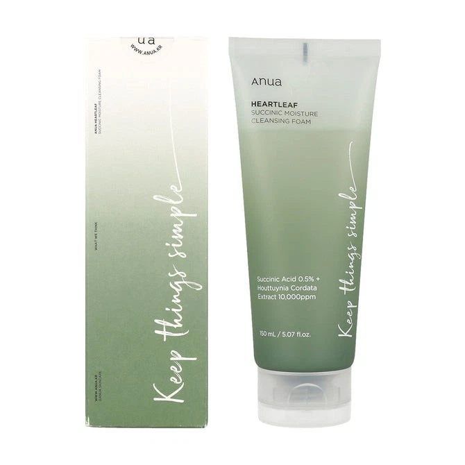 [26-351] ANUA Heartleaf Succinic Moisture Cleansing Foam 150ml Unisex