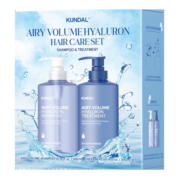 KUNDAL Airy Volume Hyaluron Hair Care Set (2x300ml) – Unisex (Dryness)