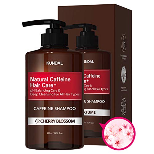 KUNDAL Caffeine Shampoo Cherry Blossom 500ml – Unisex (Thinning-looking roots)