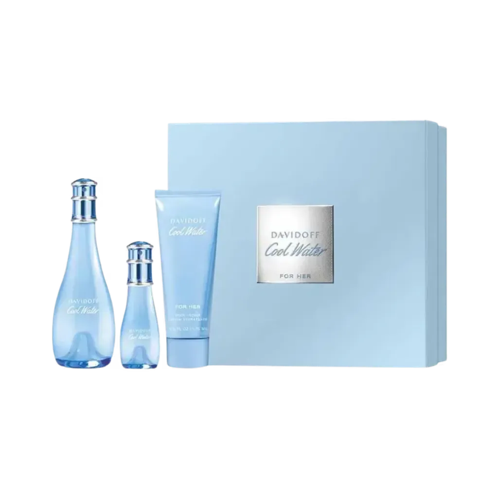 [27-277] Davidoff Cool Water Set EDT 100ml + SG 75ml + BL 75ml Women