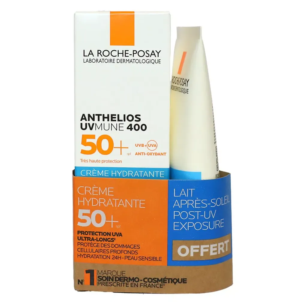 La Roche-Posay Anthelios UVMune 400 Moisturizing Cream SPF50+ 50ml + After-Sun Milk 75ml Set